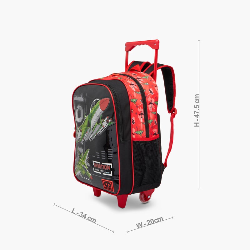 sami_studio 16 Inch Trolley-Aviation-Set Of 5-2 Cmprt With Zip- (Polyester ) Multicolor \ 34X20X47.5 - Image 3